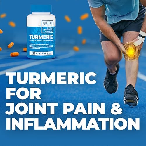 160 Capsules of High Potency Turmeric Curcumin + Black Pepper | 3700mg per serving (1850mg per capsule x2)