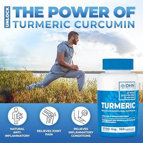 160 Capsules of High Potency Turmeric Curcumin + Black Pepper | 3700mg per serving (1850mg per capsule x2)