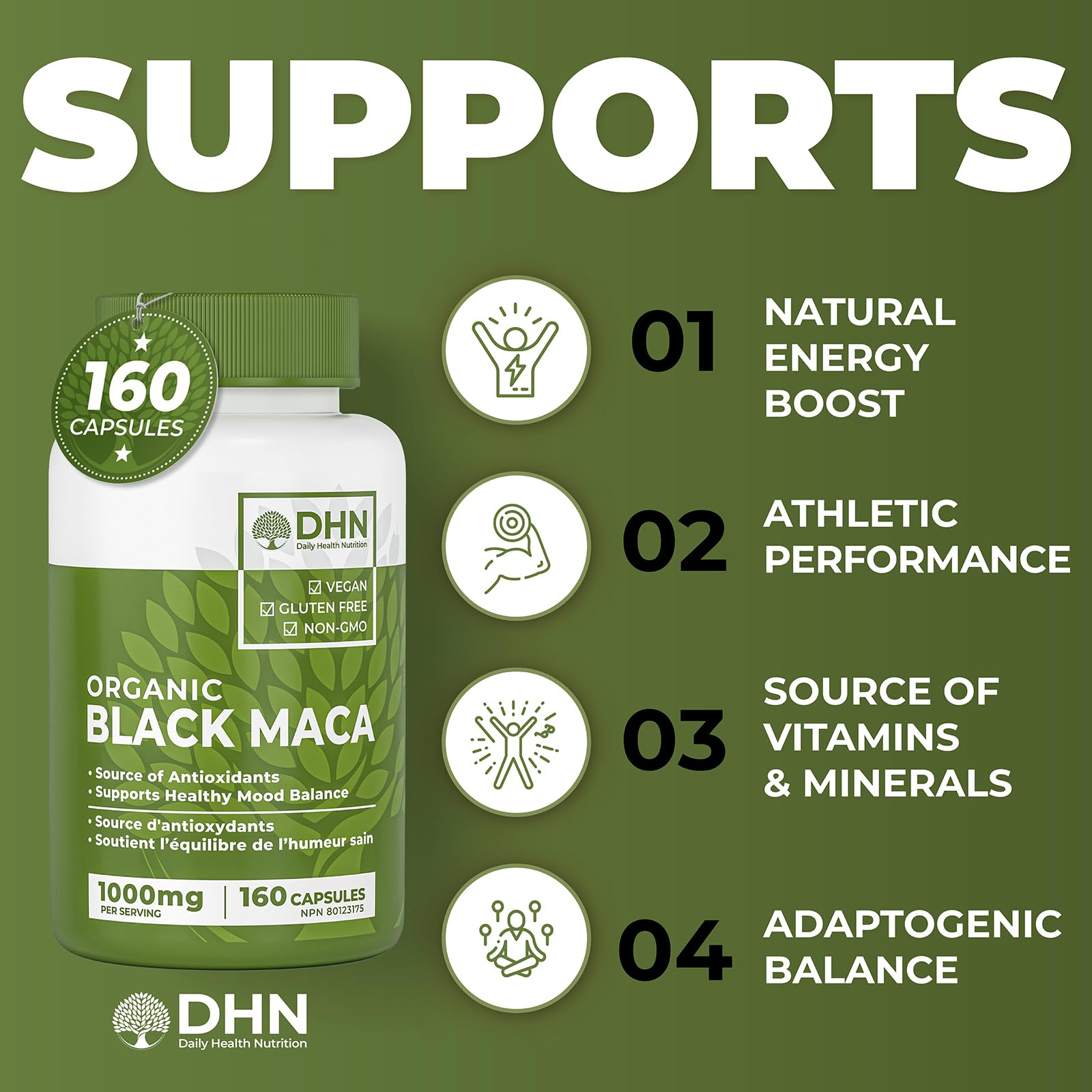 Organic Black Maca Root Powder | Energy, Performance & Mood Support for Men &...