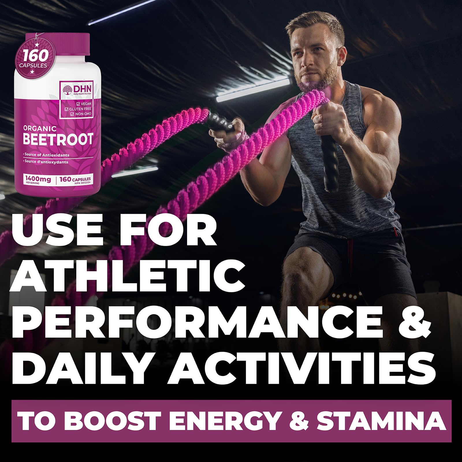 *BONUS SIZE* 160 Capsules of High Potency Organic Beetroot | 1,400mg per serv...