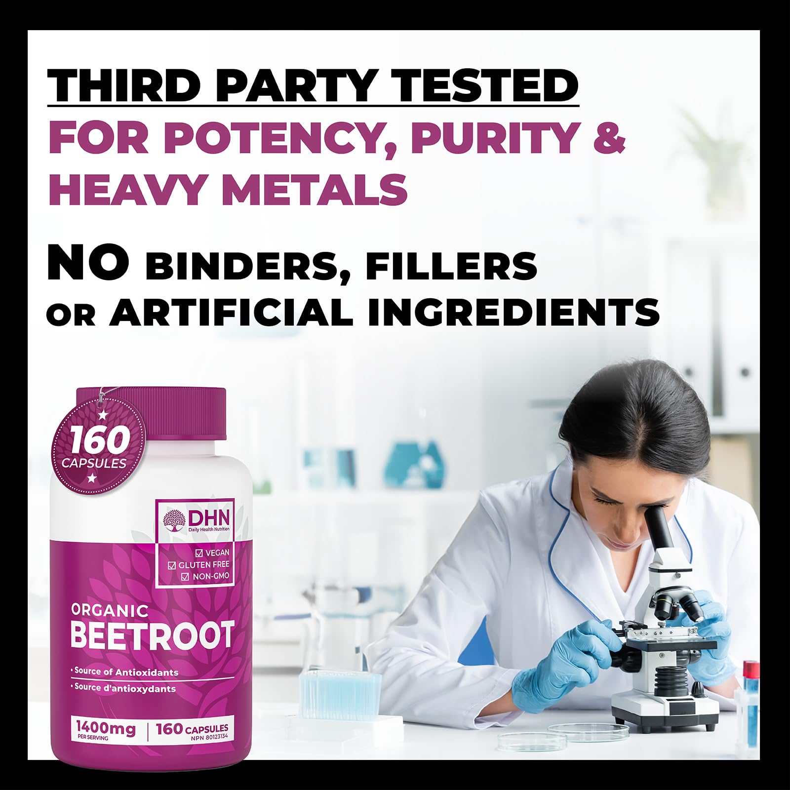 *BONUS SIZE* 160 Capsules of High Potency Organic Beetroot | 1,400mg per serv...