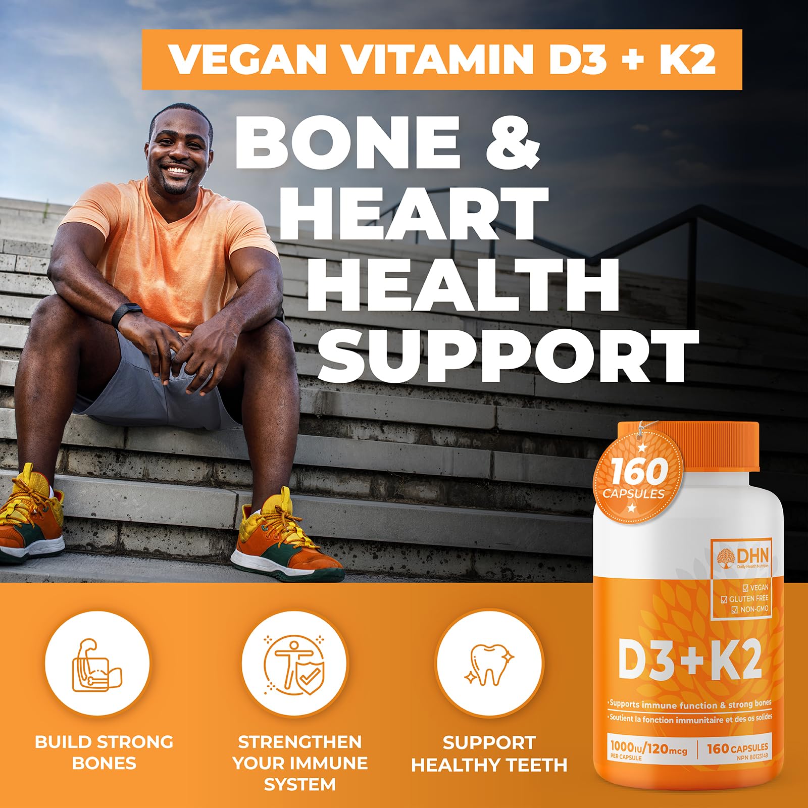 New, Max Absorb Plant-Based Vitamin D3 + K2 (MK-7) | One a Day Formula | Bonu...