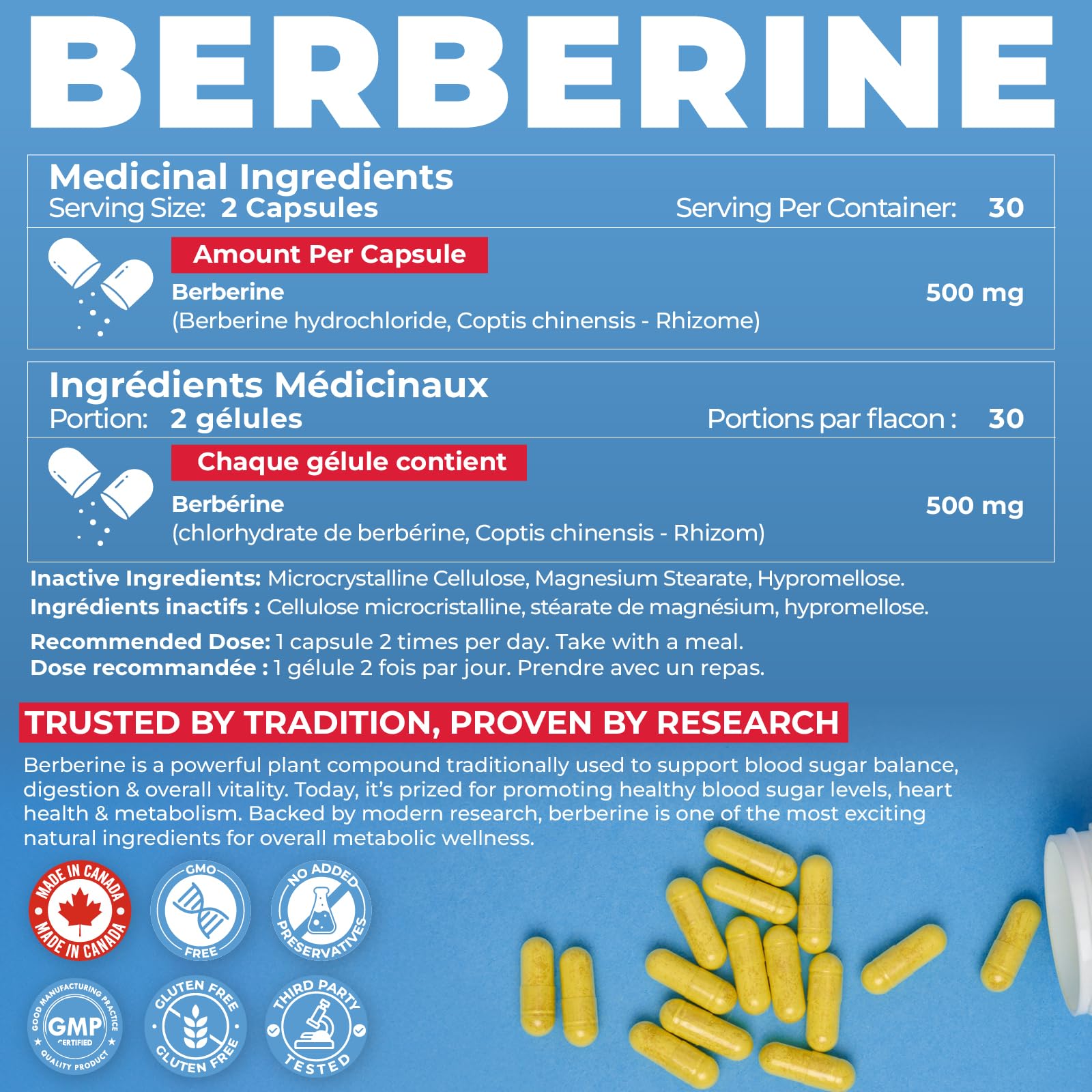 NEW Premium Berberine 1000mg Supplement ( 2 x 500mg Vegan Capsules) | Max Pot...