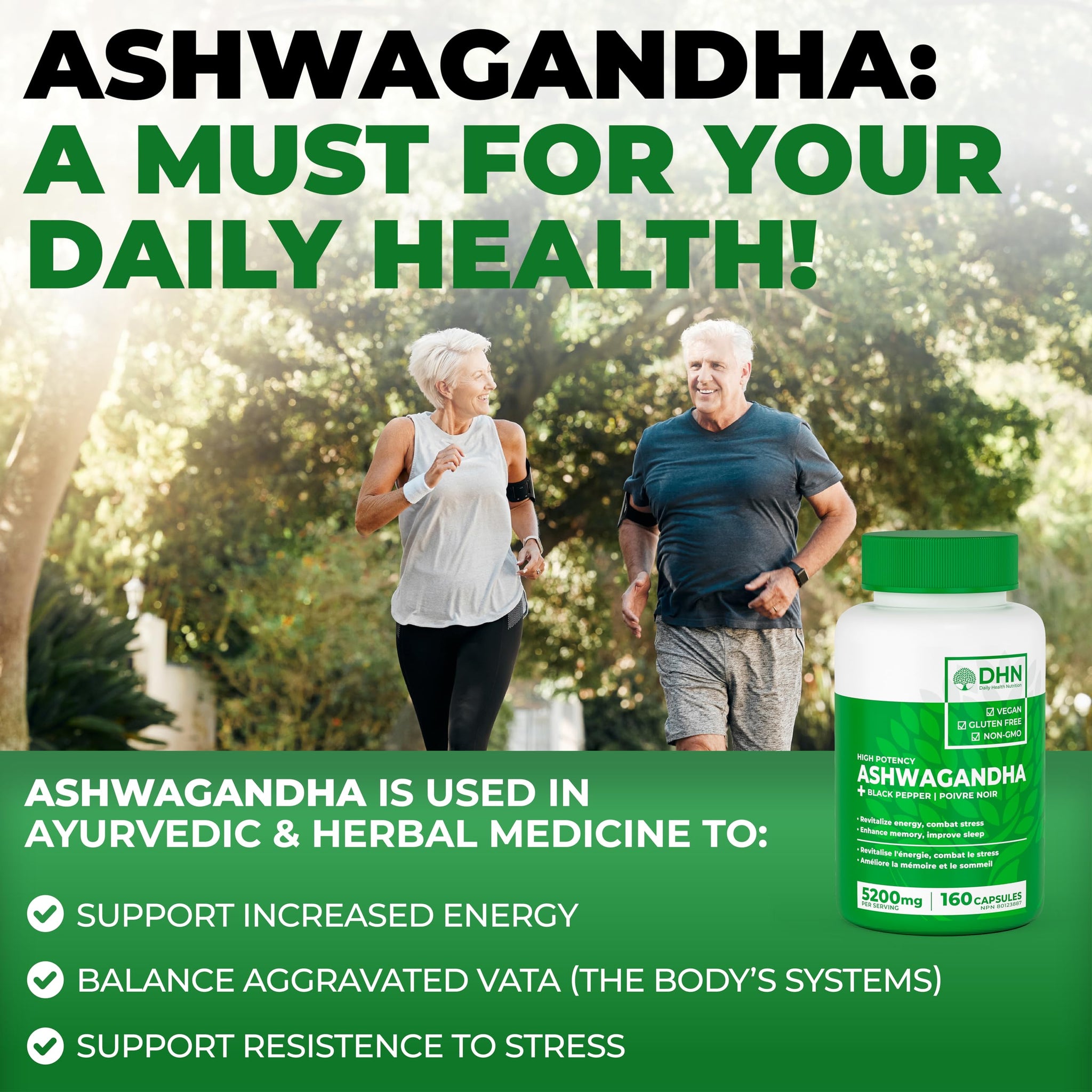 160 Concentrated Ashwagandha Root Capsules with Black Pepper | 520...