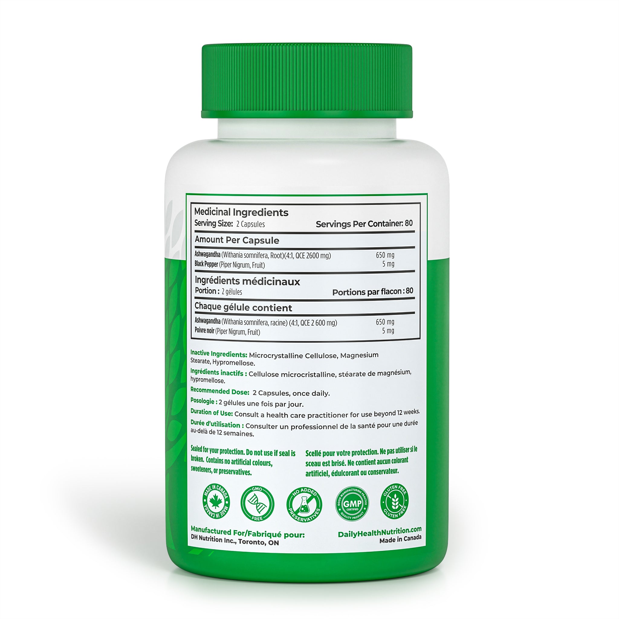 160 Concentrated Ashwagandha Root Capsules with Black Pepper | 520...